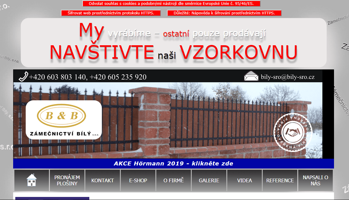 ZÁMEČNICTVÍ BÍLÝ, s.r.o - brány, branky, ploty a zábradlí